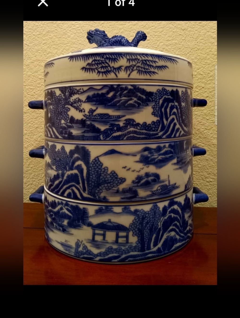 Bombay Company Rare Blue and White Porcelain Tiffin Lunch Box